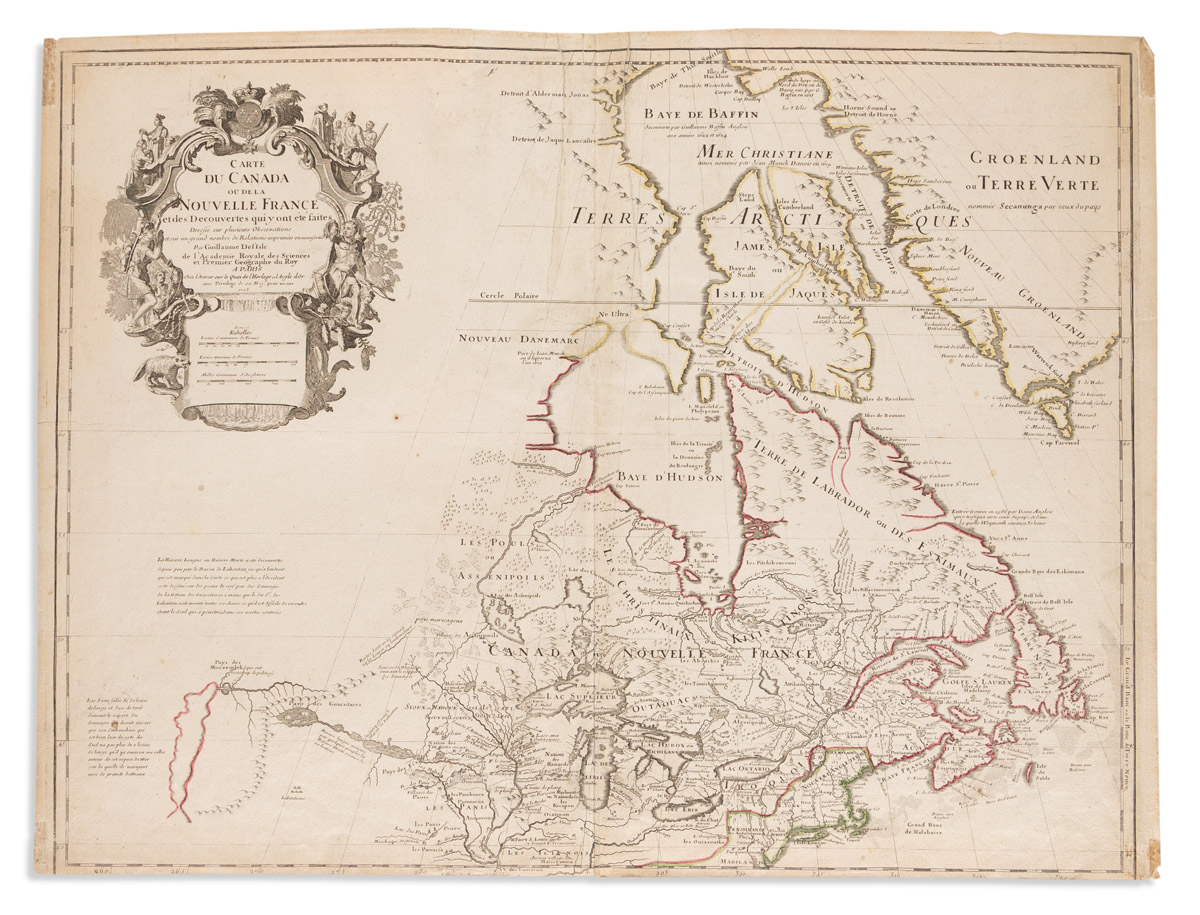 (CANADA.) Guillaume de LIsle. Carte du Canada ou de la Nouvelle France.